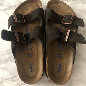 Mocha suede Soft Footbed Birkenstock